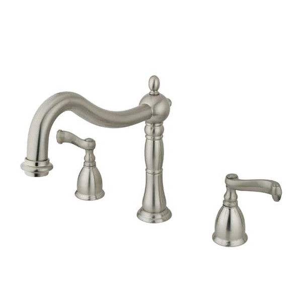 Kingston Brass Roman Tub Faucet, Brushed Nickel, Deck Mount KS1348FL