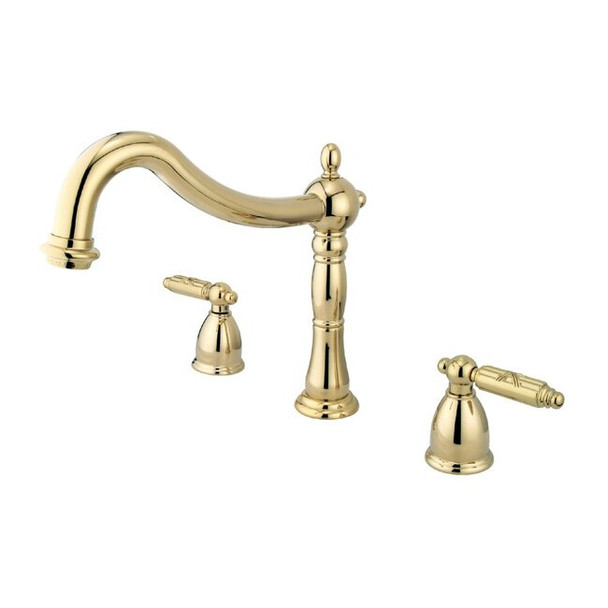 Kingston Brass Roman Tub Faucet, Polished Brass, Deck Mount KS1342GL