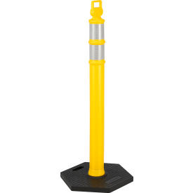 Global Industrial Reflective Delineator Post with Hexagonal Base 49""H Yellow