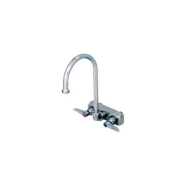 T&S Brass B-1146 Workboard Back Mounted Faucet W/ 4"" Centers & 133X Swing Goose