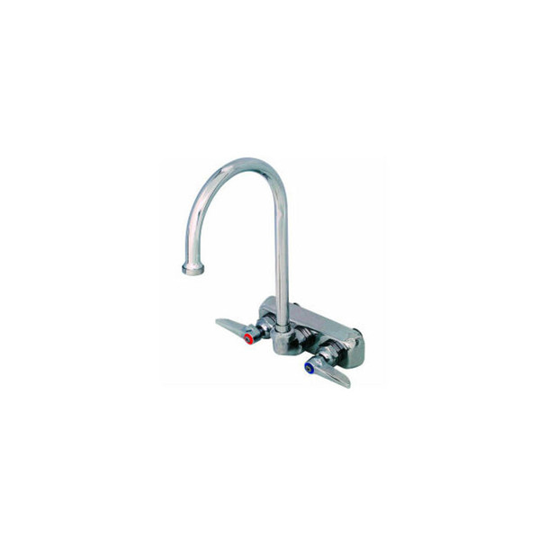 T&S Brass B-1146 Workboard Back Mounted Faucet W/ 4"" Centers & 133X Swing Goose