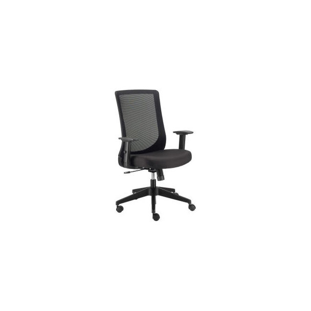 Interion Mesh Office Chair With Mid Back & Adjustable Arms Fabric Black