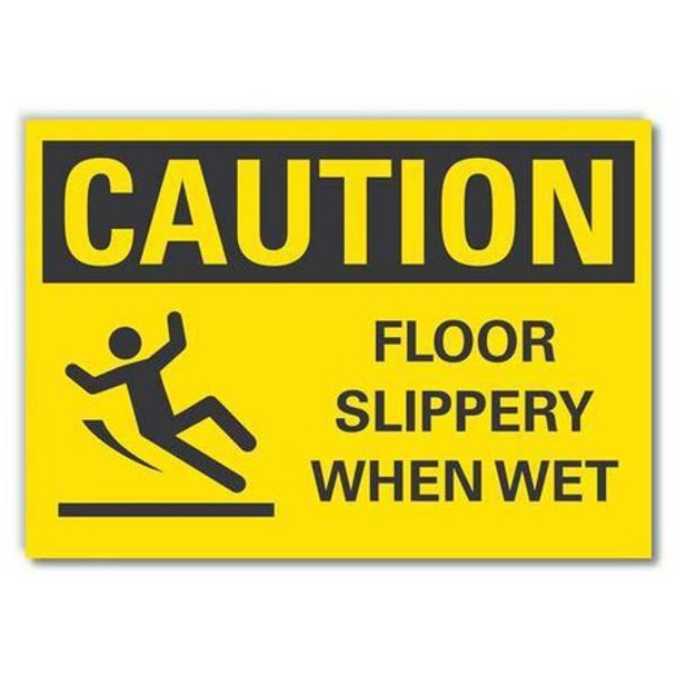 Lyle Slippery Floor Caution Rflctv Labl,5x7in LCU3-0137-RD_7x5