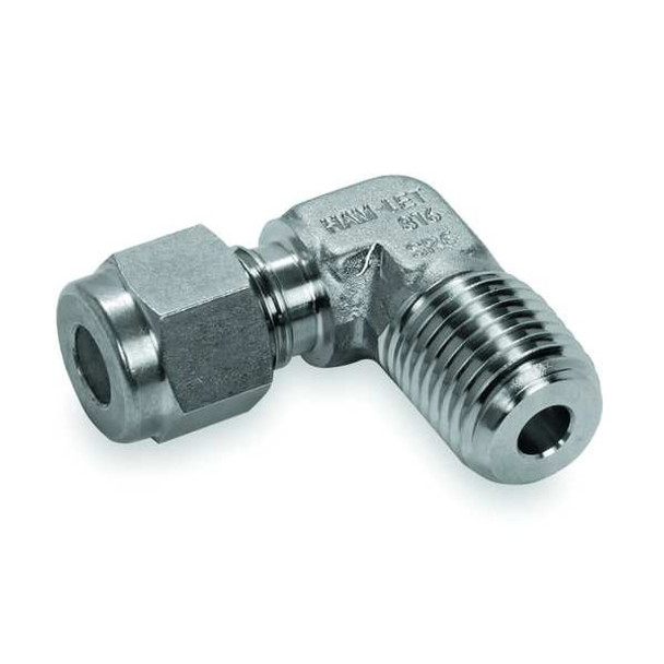 Ham-Let Male Connector Elbow,SS,3/8in.,Elbows 769L   SS 3/8 X 1/4