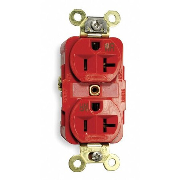 Hubbell Wiring Device-Kellems Receptacle,Red,20 A,2P3W,Back; Side,1PK HBL5362RWR
