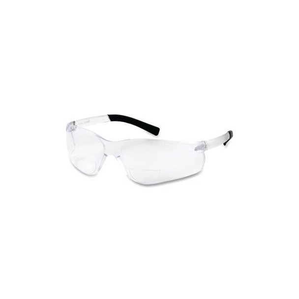 Zenon Z13R™ Rimless Safety Reader Glasses, Clear/Polycarbonate Lens, Anti-Scratch, Clear Frame w/Black Tips, +1.75 Diopter