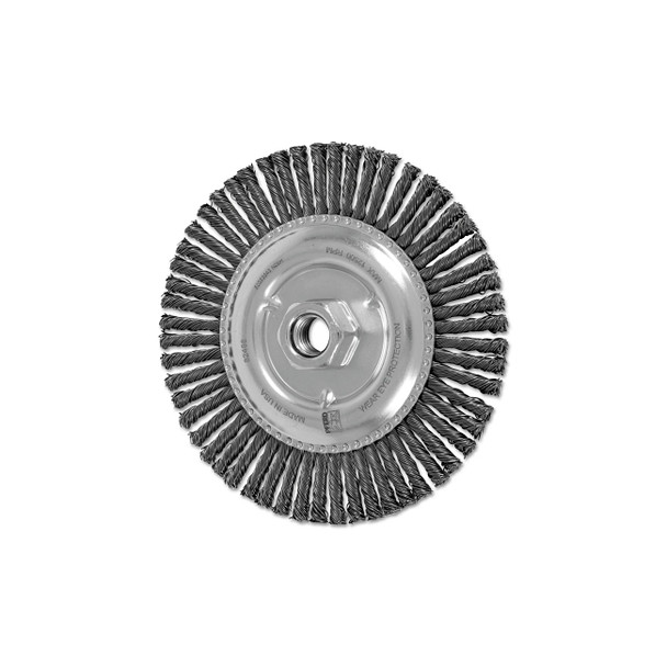 Stringer Bead Twist Knot Wheel, 6 dia x 3/16 W, .02 Carbon Steel Wire, 40 Knots