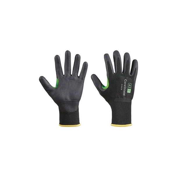 CoreShield™ A3/C Coated Cut Resistant Gloves, 7/S, HPPE/Basalt Black Liner, Nitrile Micro-Foam Black Coating, 13 ga