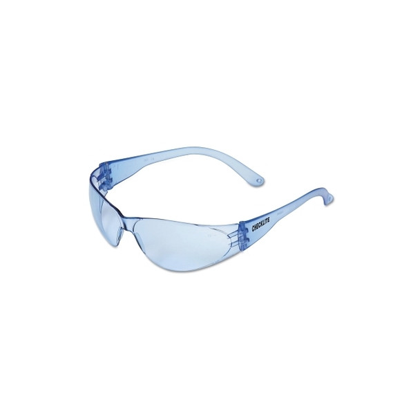 Checklite® CL1 Frameless Safety Glasses, Polycarbonate Light Blue Lens, Duramass®, Light Blue Polycarbonate Temples