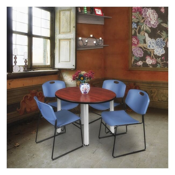 Kee Round Table & Chair Set, Wood, Metal, Polypropylene Top