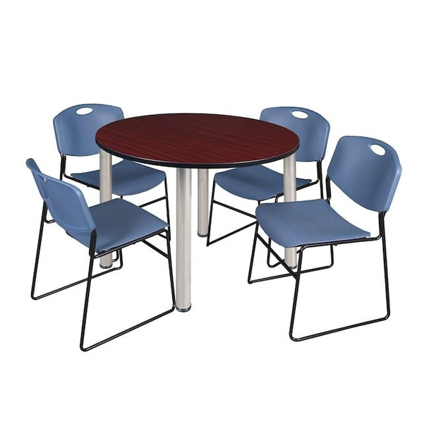 Kee Round Table & Chair Set, Wood, Metal, Polypropylene Top