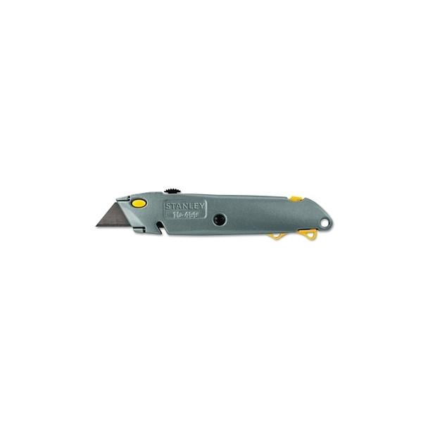 QuickChange™ Retractable Utility Knife, 6-3/8 in L, Carbon Steel, Metal, Gray