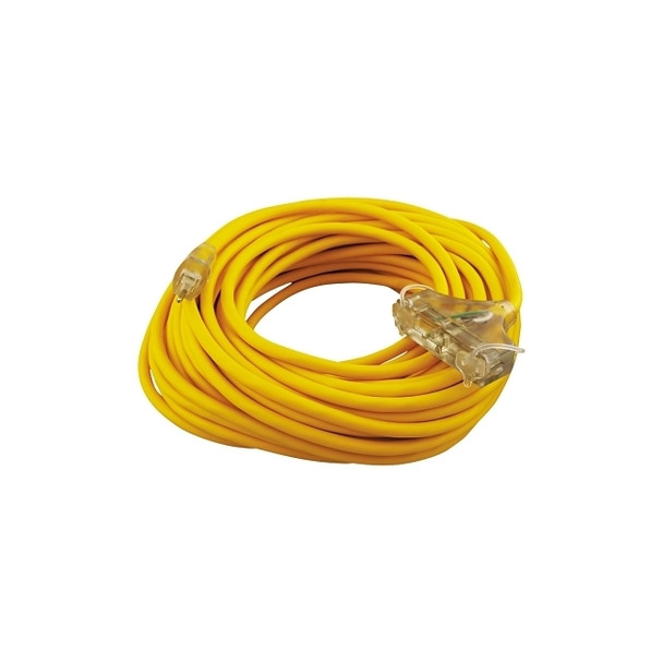 Tri-Source™ Polar/Solar Plus® Multiple Outlet Cord, 100 ft, 3 Outlets, Yellow