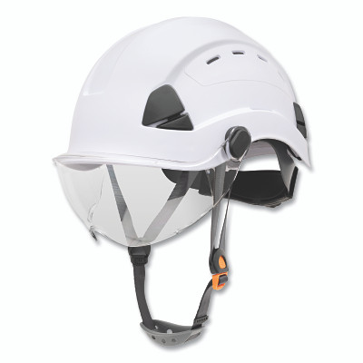 Safety Helmet, 6-point Ratchet Suspension, Vented, White
