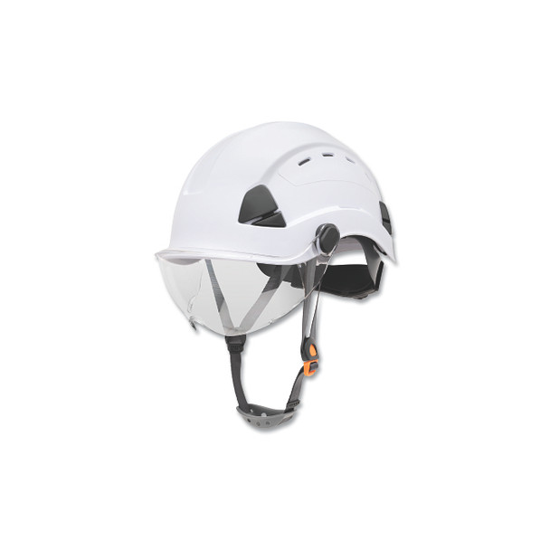 Safety Helmet, 6-point Ratchet Suspension, Vented, White