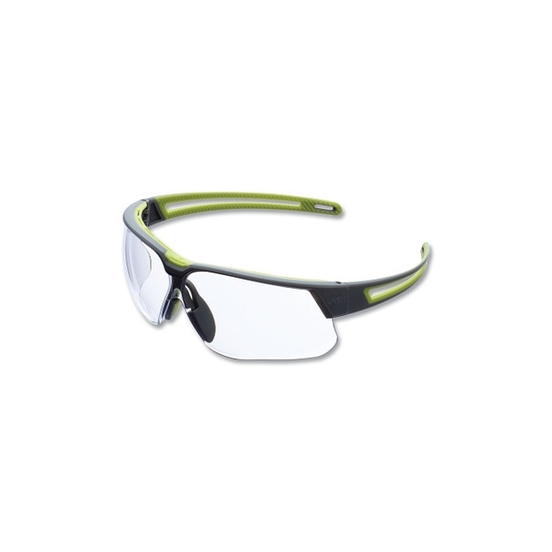 Avatar™ Plus Safety Spectacles, Amber Poly Lens, HydroShield® AF, Cool Gray/Green, PC/TPE Frame