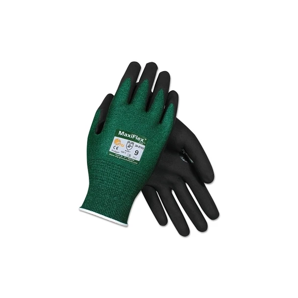 MaxiFlex® Cut™ Cut-Resistant Glove, Large, Black/Green