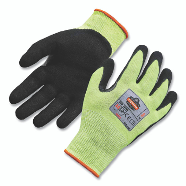 ProFlex® 7041 Hi-Vis Nitrile-Coated A4 Cut-Resistant Gloves, Medium, Lime, 12 PR/DZ