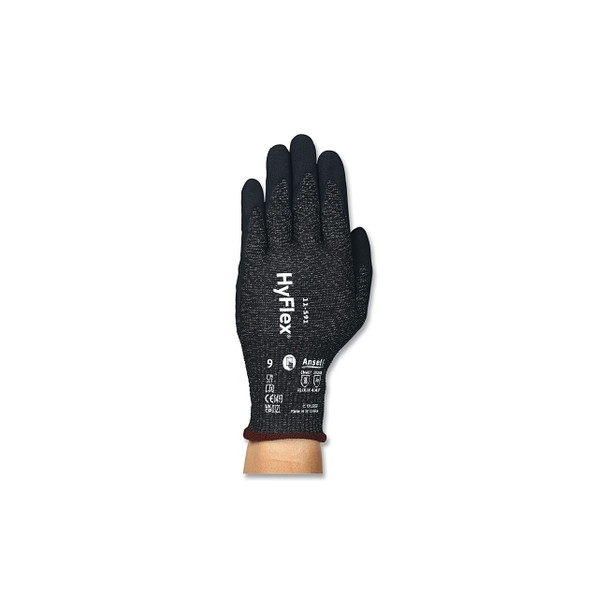 11-591 Medium-Duty Nitrile Palm-Coated Gloves, Size 11, Black with Black Coating