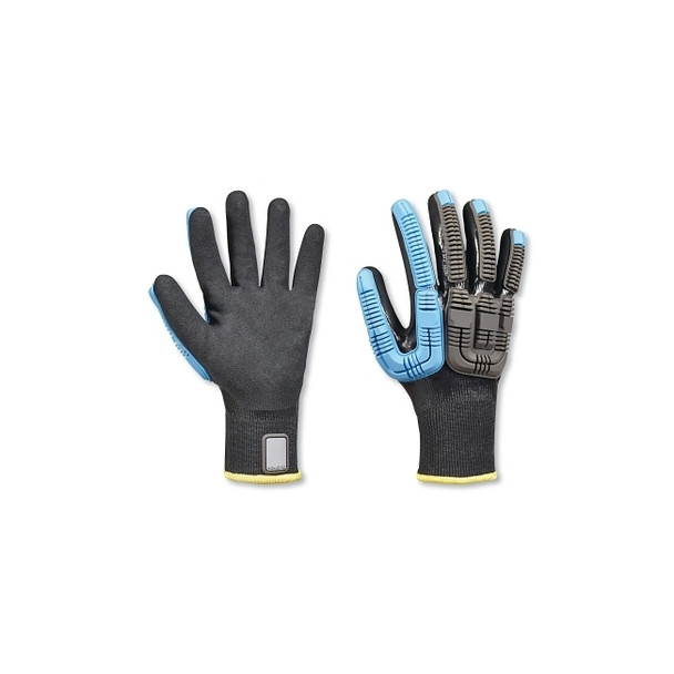 Rig Dog™ Knit Cold, Impact, Cut Resistant Gloves, 8/Medium, Black/Blue