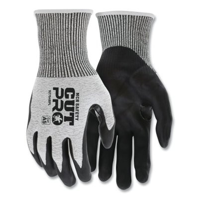 CutPro® 92754BP 13-ga HyperMax® PU Coated Gloves, Bi-Polymer, X-Small, Salt-and-Pepper/Black Pack of 12