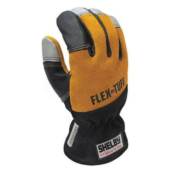 Shelby Firefighters Gloves,S,Blk/Gld/Slvr,PR 5292