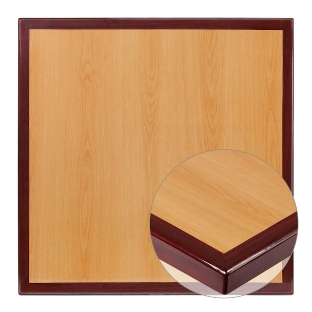 Flash Furniture Square Two-Tone Cherry/Mahogany Resin To TP-2TONE-2424-GG