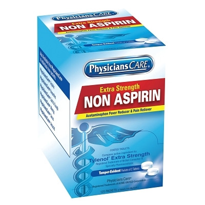 PhysiciansCare® Acetaminophen, 500mg, 2 pk/125 pk per Box