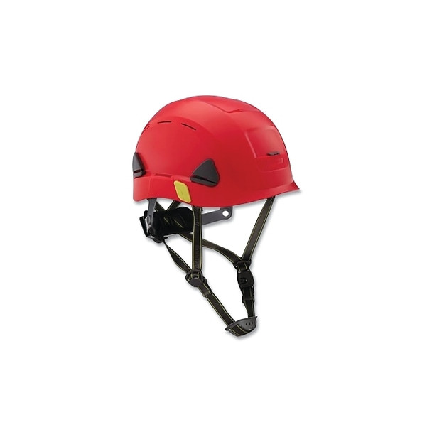 Fibre-Metal Climbing Style Safety Helmet, Type II, Dual Locking Rachet Suspension, Vented, Red