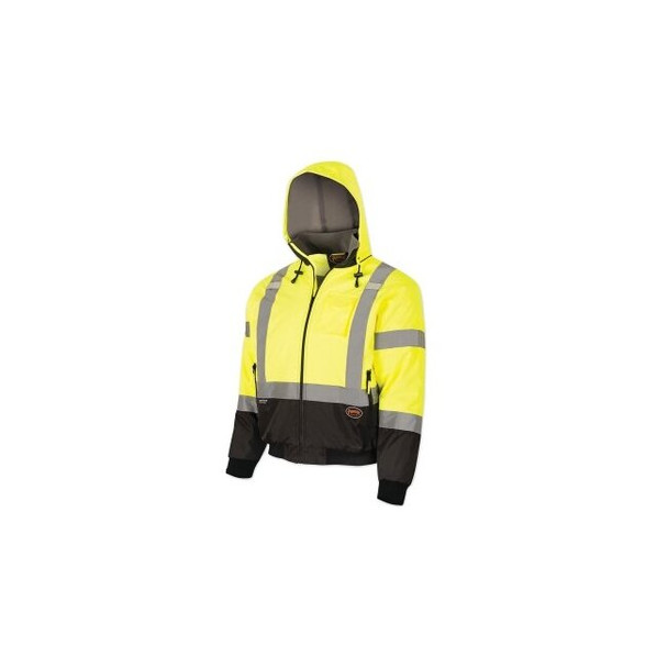 5208AU Series Waterproof Insulated Bomber Jacket, Polyurethane, 2X-Large, Hi-Vis Yellow