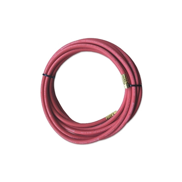 Grade R Single-Line Welding Hose, 3/16 in, 12 ft, AA Fittings, Acetylene, Red