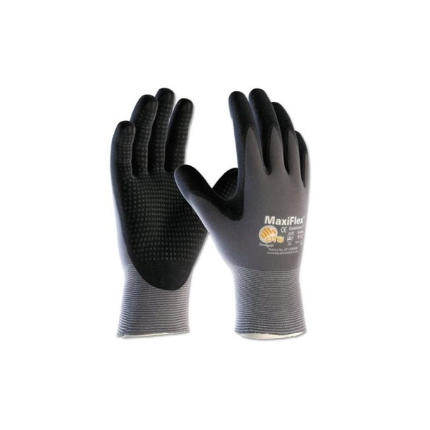 MaxiFlex Endurance Gloves, Large, Black/Gray, Palm and Finger Coated
