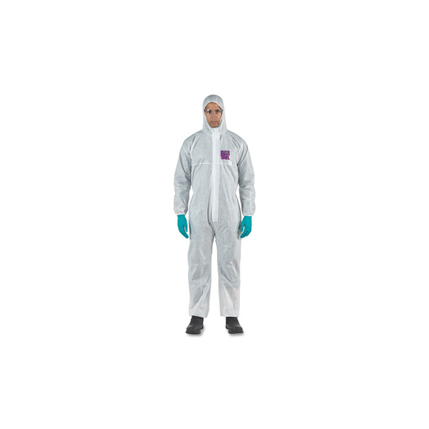 1500 Stitched Model 101 Breathable Coveralls, White, Hooded, 3X-Large