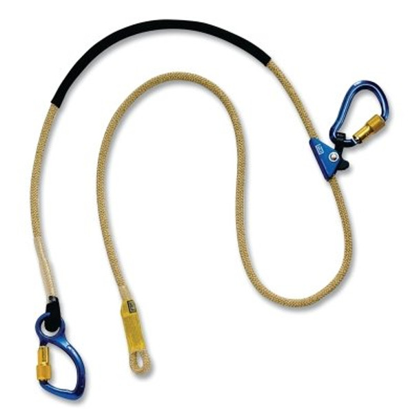 Pole Climber's Adjustable Rope Positioning Lanyard for Electrical/Hot Work, 8 ft, 310 lb