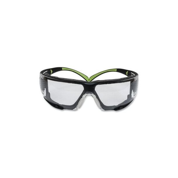 SecureFit™ 400 Series Protective Eyewear, Mirror I/O Poly Lens, Anti-Scratch, Black/Green Plastic Temples, Foam Gasket Pack of 20