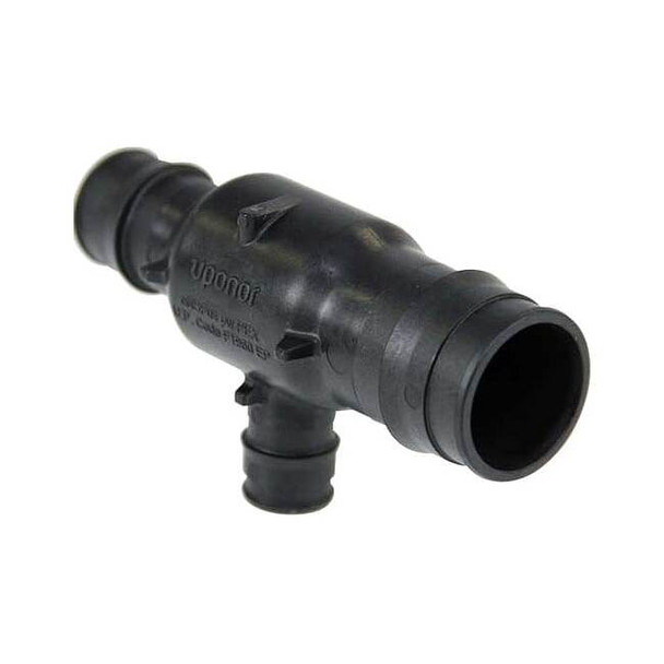 Uponor Tee, Polymer, Barbed1in, 3/4in, 1/2in Q4751750