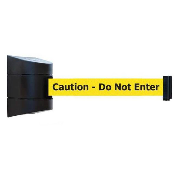 Retractable Belt Barrier, 30 ft Length, Caution Do Not Enter, Black