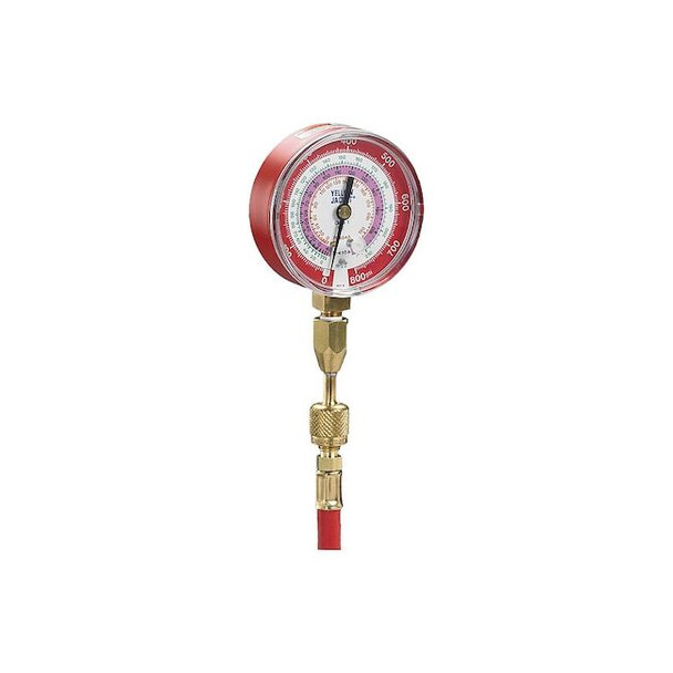 Yellow Jacket Test Gauge, 3 1/8 in Dia, Red, 800 psi 40344