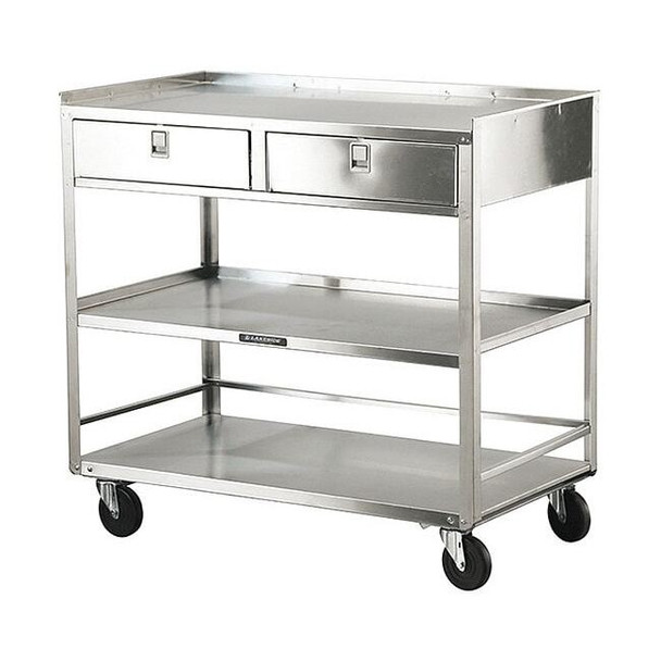 Stainless Steel Equipment Stand,(2)Drawers, (3)Shelves-500 lb Capacity