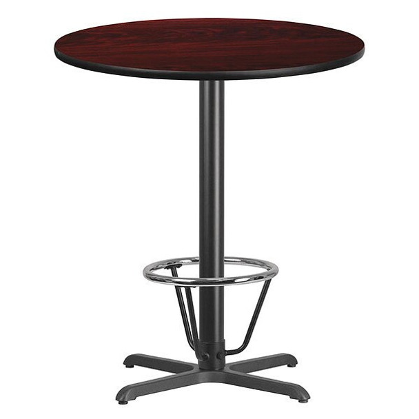 Round Laminate Table, Laminate, Wood Grain