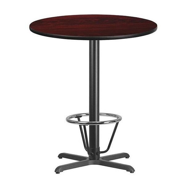 Round Laminate Table, Laminate, Wood Grain