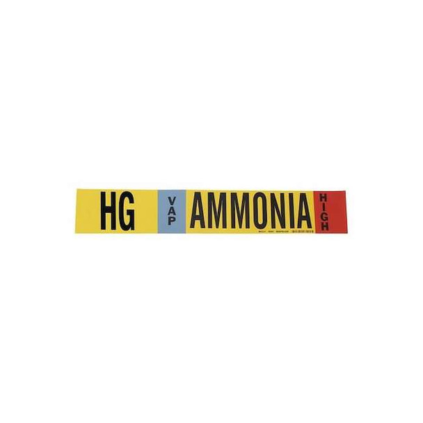 Brady Pipe Marker,Ammonia,26 in H,12 in W 57984