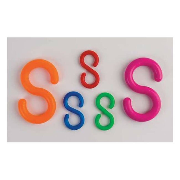 S-Hook for Plastic Chain Barrier, Green, 2 3/10 in Length, Gloss
