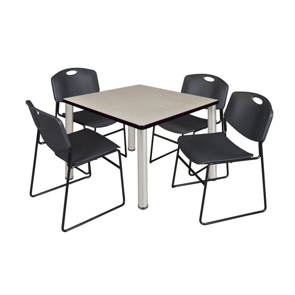 Kee Square Table & Chair Set, Wood, Metal, Polypropylene Top