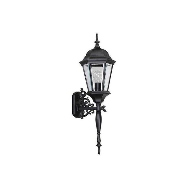 Welbourne 1-Light XL Wall Lantern, 100 W, Textured Black
