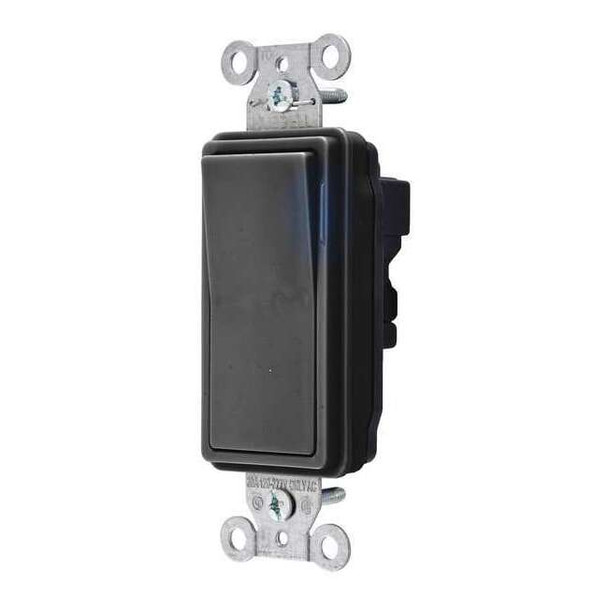 Hubbell Wiring Device-Kellems Wall Switch, Rocker, 20 A, Black SNAP2123ILBK