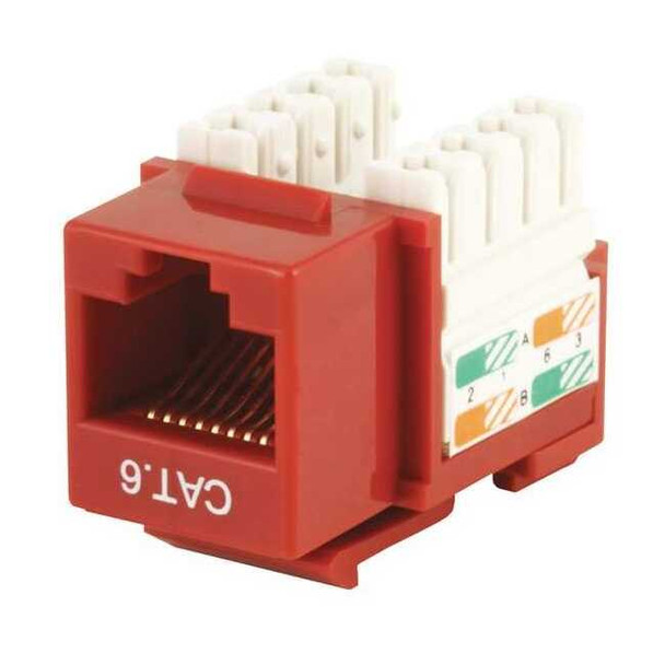 Monoprice Datacom Jack,Cat6,Punch Down,Red 5383