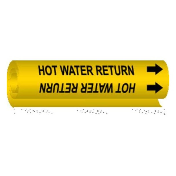 Brady Pipe Marker,Hot Water Return, 5708-II 5708-II