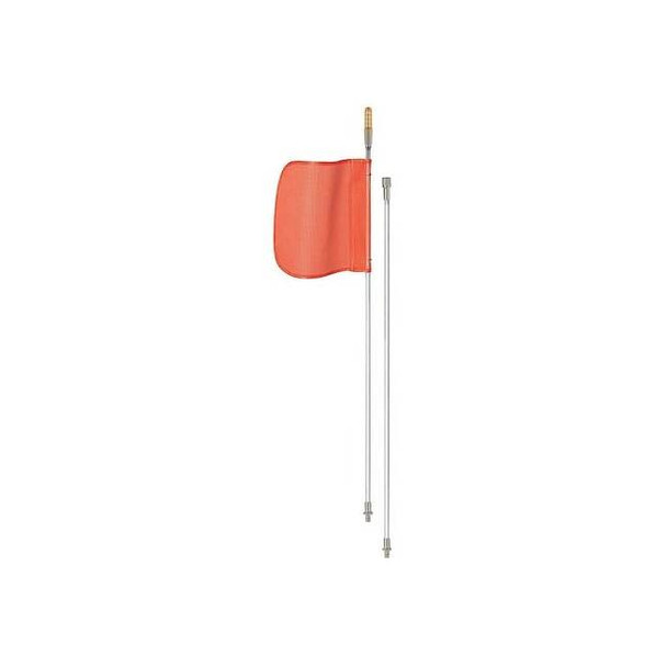 Warning Whip with Reflective X Flag, White Whip, Orange Flag, Fiber Glass