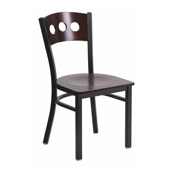 Hercules Restaurant Chair, Wood Back, 17 in W 21" L 32" H